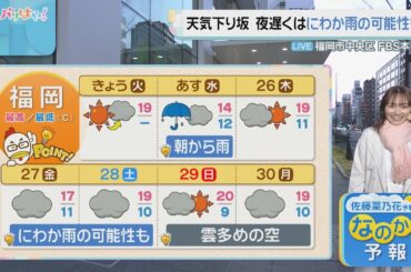 佐藤菜乃花気象予報士のお天気情報　バリはやッ!　3月24日