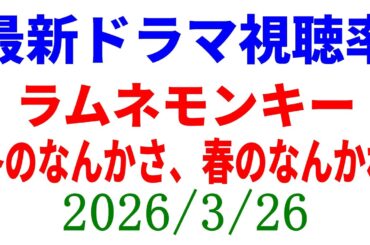 ラムネモンキー 最終回 視聴率ダウン！視聴率速報☆2026年3月26日