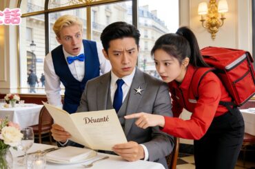 【日本語吹き替え版】フランス語メニューに戸惑うCEO――だが配達員の少女が流暢なフランス語でステーキを注文！その瞬間、恋の火花が弾ける！#短編ドラマ #ショートドラマ #中国ドラマ #drama