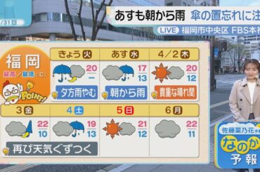 佐藤菜乃花気象予報士のお天気情報　バリはやッ!　3月31日