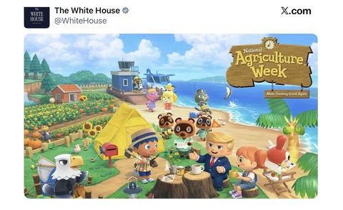 【画像】ホワイトハウス、今度はどうぶつの森を政治利用wwwwww