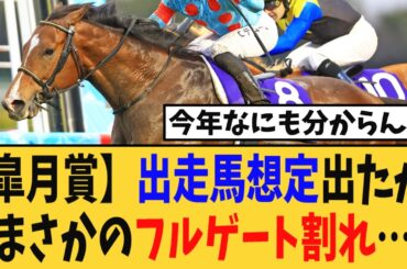 【皐月賞】出走馬想定が出たが、まさかのフルゲート割れ…【競馬反応集】
