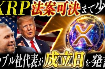 【XRP速報】法案可決まで秒読みか…リップル社代表が成立日を示唆【リップル最新情報】