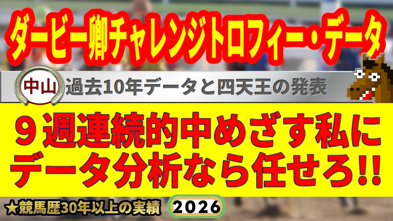 ダービー卿チャレンジトロフィー2026過去10年データ傾向👍9連続G1的中男のデータ解説! ダービー卿チャレンジトロフィー2026過去10年データ傾向👍9連続G1的中男のデータ解説!