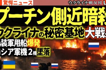 21:00～緊急配信！💥プーチン衝撃！側近暗殺＆軍機2機墜落…ウクライナの「秘密基地」ベール脱ぎロシアの懐で牙を剥く✈️【ウクライナ戦況Live】