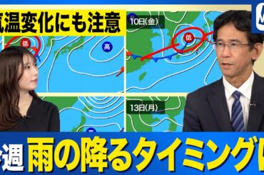 【週間天気予報】今週は雨と晴れが交互に 朝の冷え込みと昼の気温上昇にも注意