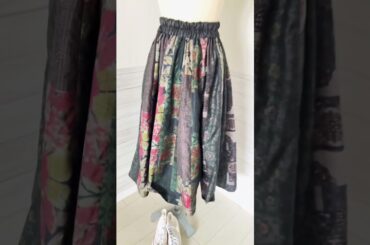 大島紬24枚ハギスカート完成 #maisewing #洋裁 #sewing #ハンドメイド #fashion #ファッション #ootd