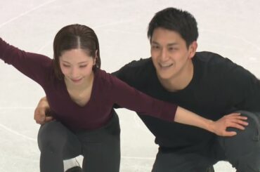 【息ピッタリ】三浦璃来/木原龍一ペア 公式練習でSPの演技を披露！ フィギュアスケートペア ｜ミラノ・コルティナオリンピック