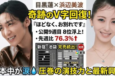 【衝撃】目黒蓮×浜辺美波『ほどなく、お別れです』公開9週目で奇跡のV字回復！新宿・池袋で完売続出！先週比76.3%で8位浮上の快挙！日本中が涙した圧巻の演技力と最新興収