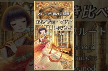 竪琴とフルートで奏でる3大アヴェ・マリア聴き比べ[Caccini/Schubert/Gounod] 【1min healing lyre】