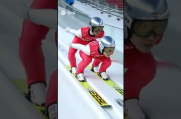 【冬季五輪新種目？】スキージャンプペア【AI】#スキー #sora2 #オリンピック