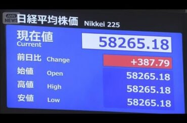 【速報】日経平均続伸　5万8000円台を回復　米イランの協議進展への期待感で(2026年4月15日)