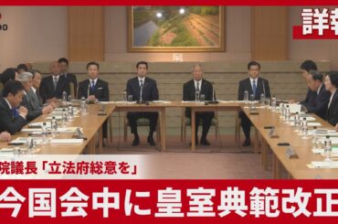 【詳報】今国会中に皇室典範改正   衆院議長「立法府総意を」