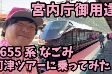 【E655系なごみ】 クラブツーリズム鉄道部 河津ツアー おもてなし隊として乗ってみた 団体臨時列車　宮内庁御用達　お召し列車　天皇陛下
