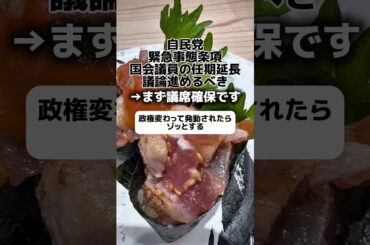 自民「緊急事態条項、国会議員の任期延長議論進めるべき」→まず議席確保です