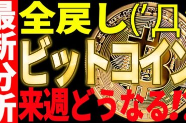 ⚠️ビットコイン全戻し⚠️来週このまま続落⁉それとも反転上昇⁉【仮想通貨】