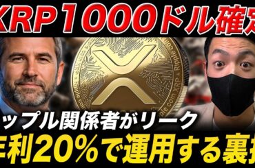 【XRP速報】リップル関係者が1000ドルを断言。長期保有しながら年利20%で運用する裏ワザ【仮想通貨 最新情報 投資】