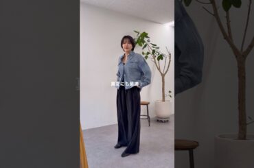 【SHENERY】大人気のシアーデニムシャツ！グレーかと思ってたけど、やっぱりサックスブルーもいいよね🩵レースアイテムもチラ見せなら取り入れやすいから、シンプルコーデ好きさんにもおすすめコーデだよ！