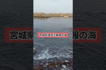 津波注意報が鳴った時の海　#宮城