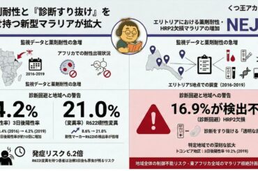 【医療者向け・音声のみ】エリトリアにおけるアルテミシニン部分耐性およびHRP2欠損熱帯熱マラリアの増加：診断と治療への二重の脅威　NEJM
