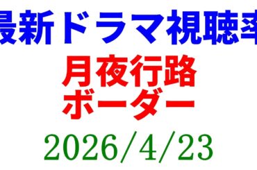 ボーダー 高視聴率 月夜行路！視聴率速報☆2026年4月23日