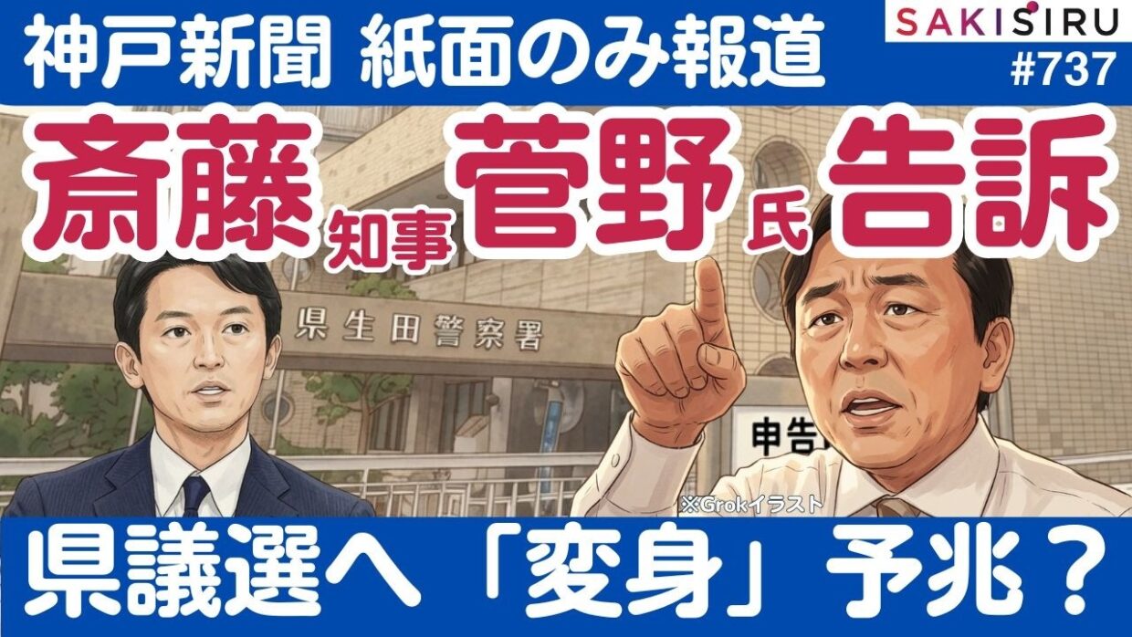 斎藤知事「変身」の予兆？菅野氏を刑事告訴。神戸新聞はネット記事載せず【6/11 SAKISIRU】