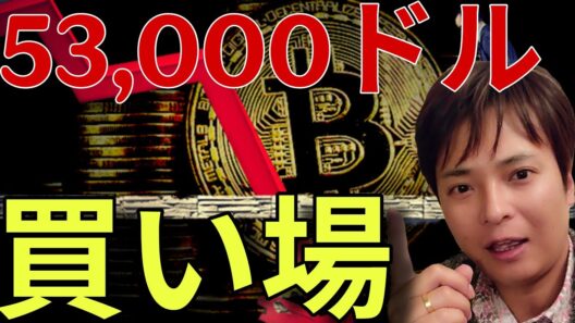 ビットコイン53,000ドルへ暴落？仮想通貨本当の買い場は『ココ』になりそうです....