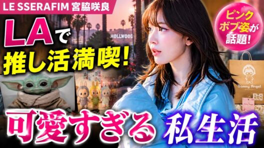 LE SSERAFIM宮脇咲良、LAで“推し活”満喫！ピンクボブ姿に「可愛すぎる」の声続出#LESSERAFIM #宮脇咲良 #SAKURA#TrendKaze