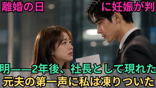 【感動する話】「離婚の日に妊娠が判明――2年後、社長として現れた元夫の第一声に私は凍りついた」