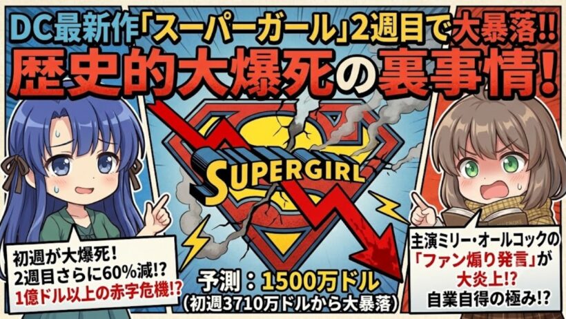映画｢スーパーガール｣､興行収入で大惨敗...2週目でさらに下落し､完全崩壊!【すみあお時事】
