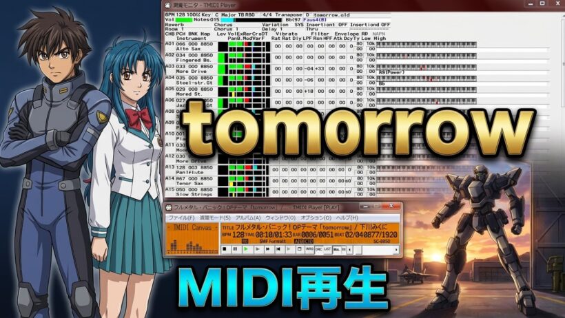 【MIDI再生】下川みくに／tomorrow（TVサイズ）　アニメ『フルメタル・パニック!』のオープニングテーマ