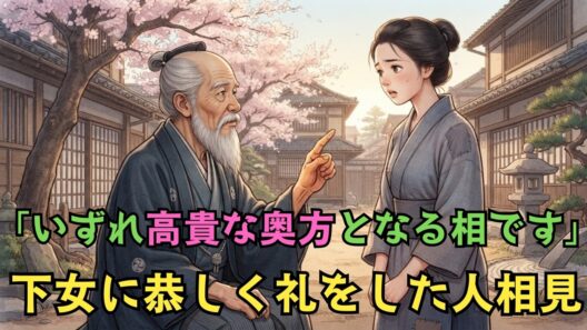身分の低い下女に平伏した人相見、「いずれ大名家の奥方となるお方です」| 江戸時代 | 江戸物語 | 日本昔話