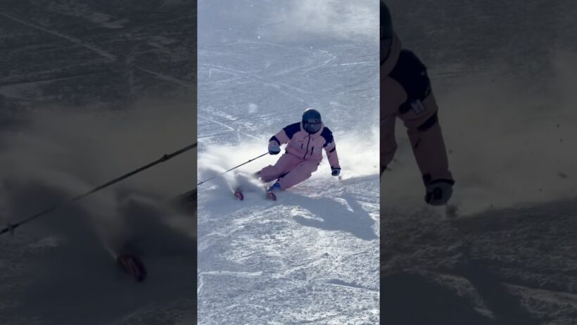 雪が静かにしんしんと降る中、カービングターン！森田優香#shorts #ski #snow #carving