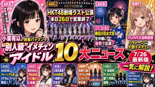 【アイドル10大ニュース】HKT48劇場ラストから小栗有以“別人級”パッツンまで一気に解説（7/26）