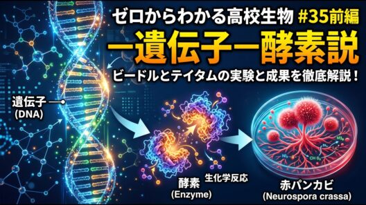 【ゼロからわかる高校生物#35前編】一遺伝子一酵素説を完全理解 演習問題３問｜DNAの構造が分かるより12年も早く、その"正体"は見抜かれていた【脱暗記】