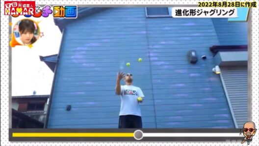 テニスボールで子供達を大興奮させる
