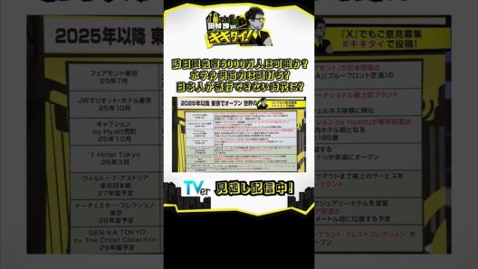 訪日観光客6000万人は可能か？ホテル供給力は頭打ち？日本人が旅行できない時代に？⑥（田村淳のキキタイ！／2026年10月3日放送） #shorts