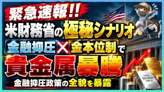 【緊急速報】財務長官顧問に「金本位制論者」就任。金融抑圧も相まって金・銀爆上げのカウントダウンが始まりました･･･#金価格 #銀価格 #米国株 #貴金属 #コモディティ