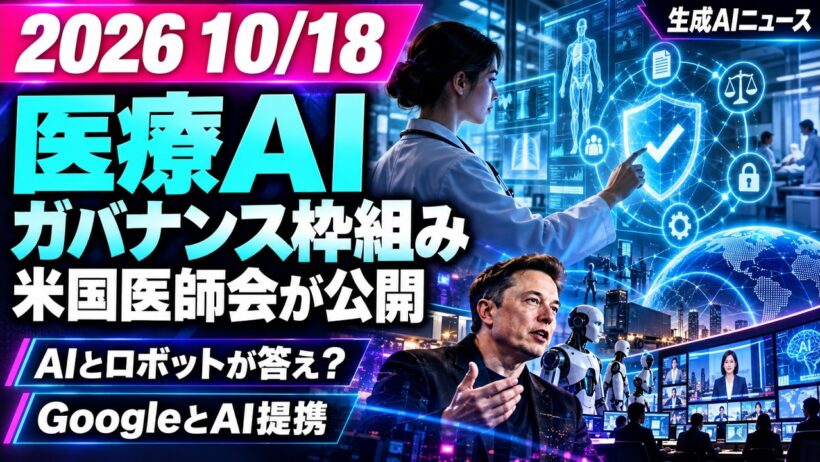 【生成AIニュース】米国医師会がエージェント型AI向けのガバナンス枠組みを公開｜2026年10月18日
