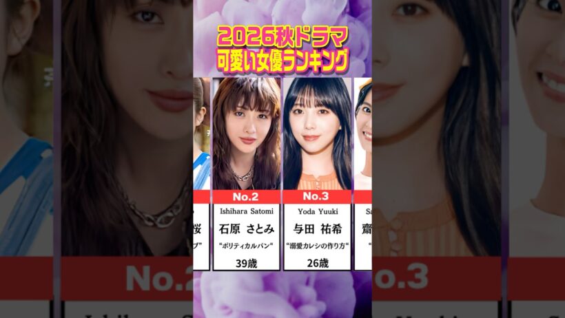 2026秋ドラマ可愛い女優ランキング　#shorts #秋ドラマ #女優