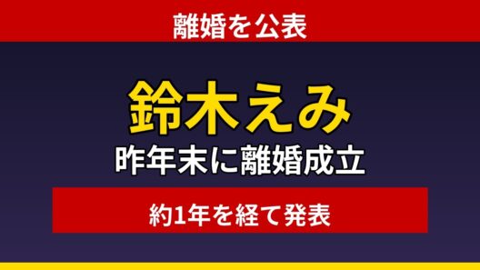 【鈴木えみ離婚公表】昨年末に離婚成立「長年積み重なったものによる決断でした」